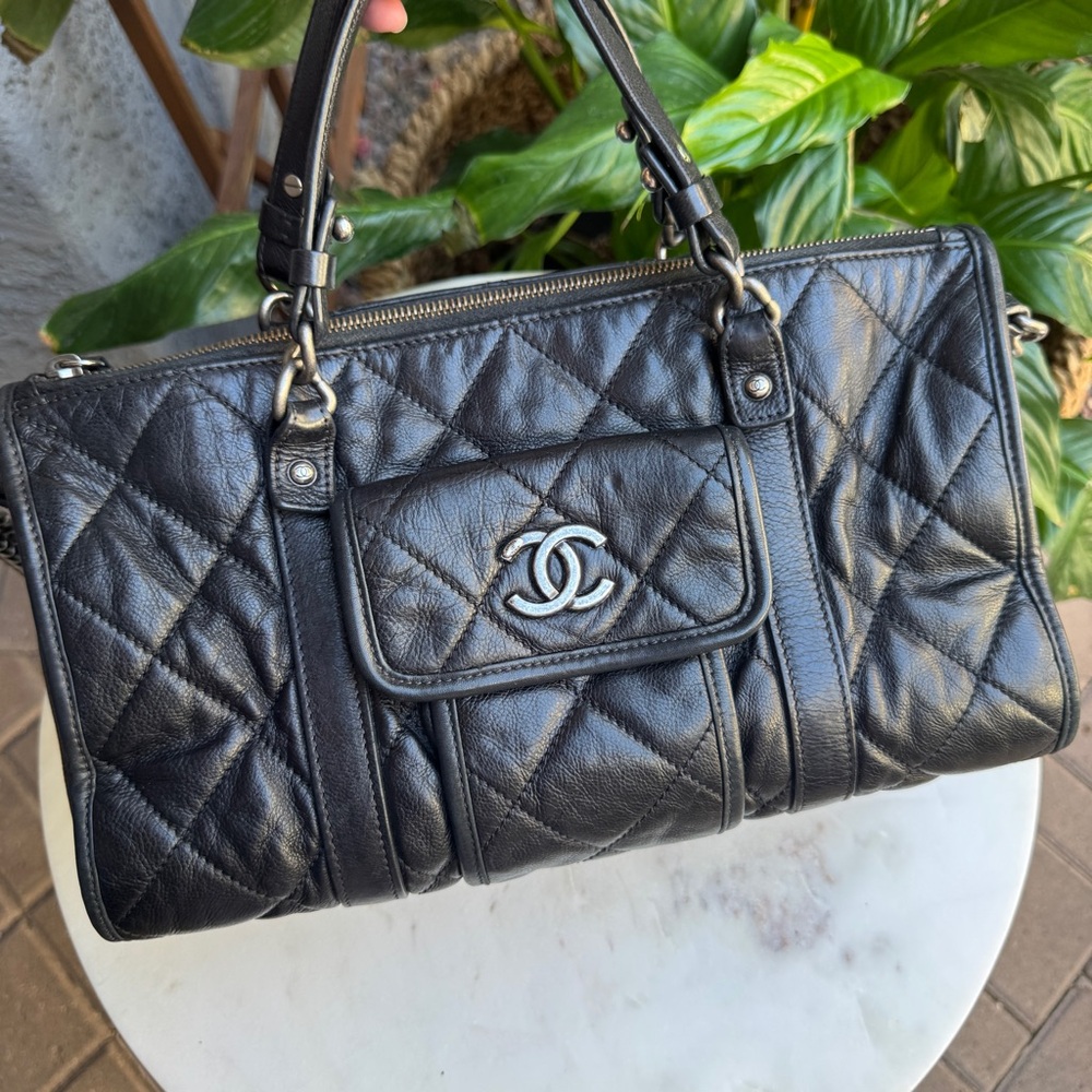 Chanel Calfskin Quilted Casual Riviera Bowling Bag - Picture 3 of 16